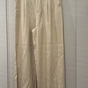 12th Tribe Cream Wide-Leg Trousers